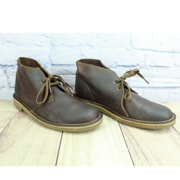 Clarks Originals Brown Leather Beeswax Desert Chukka Ankle Boots Size 8.5 M main image 8